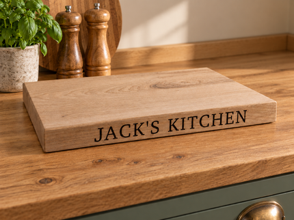 Engraved Solid Oak Wood Large Chopping Board