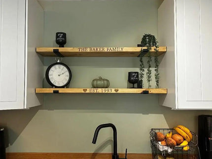 Personalised Rustic Wooden Shelf Shelves The Rolling Cow