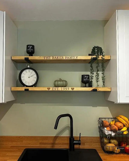 Personalised Rustic Wooden Shelf Shelves The Rolling Cow
