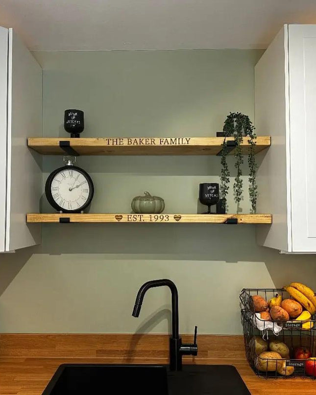 Personalised Rustic Wooden Shelf Shelves The Rolling Cow