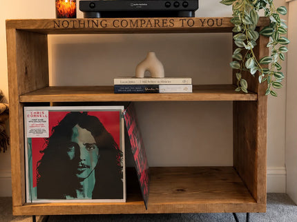 Handmade Personalised Turntable Stand with Vinyl Record Storage