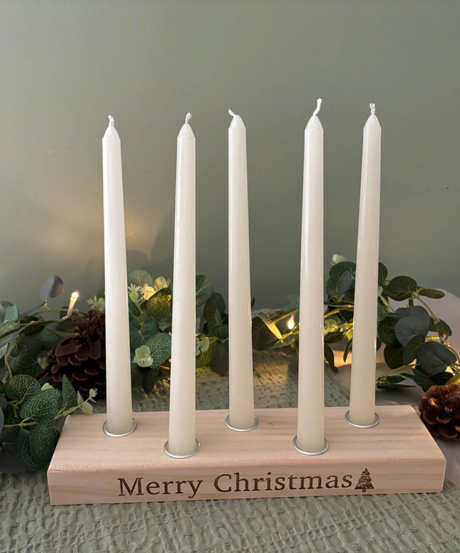 Personalised Christmas Candle Stick Holder The Rolling Cow