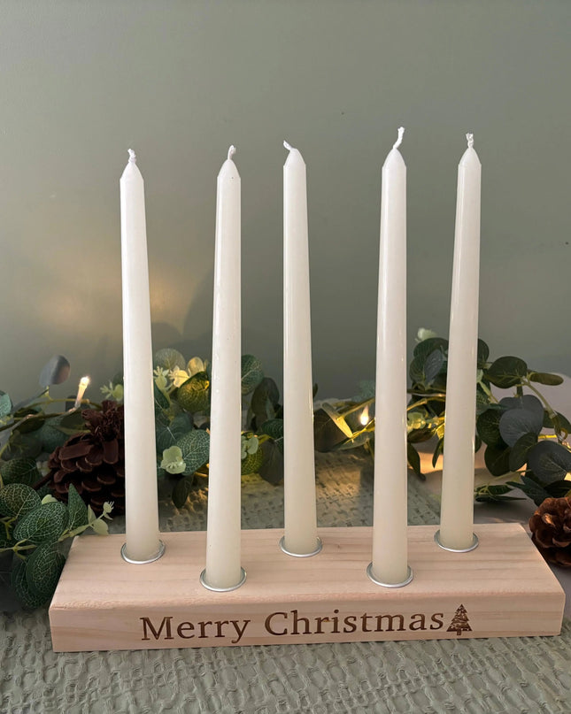 Personalised Christmas Candle Stick Holder The Rolling Cow