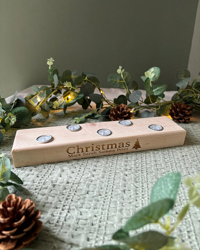 Personalised Christmas Candle Stick Holder The Rolling Cow