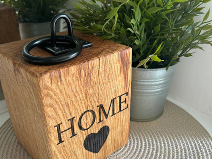 Engraved Oak Doorstop The Rolling Cow