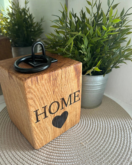 Engraved Oak Doorstop The Rolling Cow