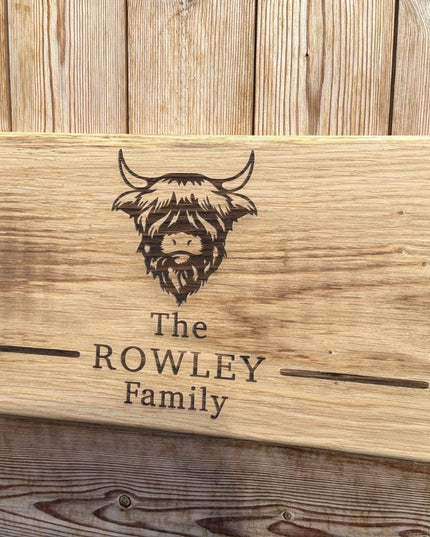 Personalised Oak Handle Serving Board The Rolling Cow