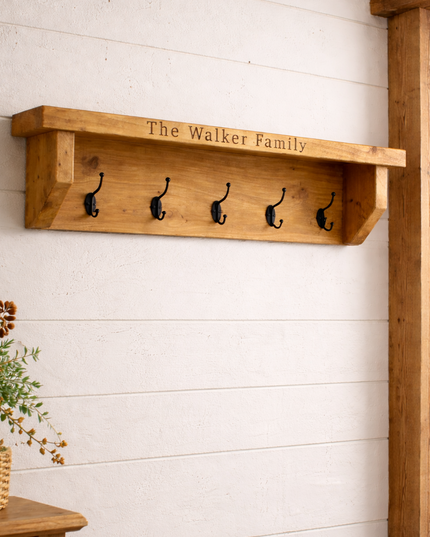 Personalised Wooden Family Coat Hooks The Rolling Cow