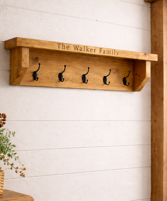 Personalised Wooden Family Coat Hooks The Rolling Cow