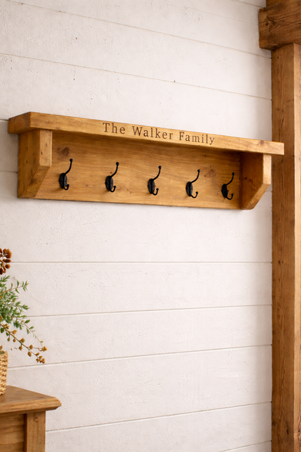 Personalised Wooden Family Coat Hooks The Rolling Cow