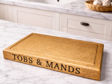 Engraved Solid Oak Wood Large Chopping Board