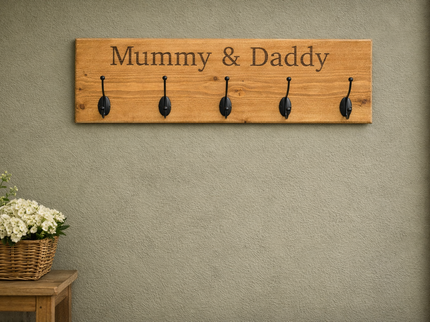 Personalised Wooden Engraved Hooks