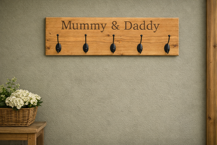Personalised Wooden Engraved Hooks