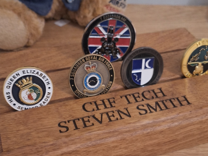 Personalised Oak Coin Memorabilia Display Stand