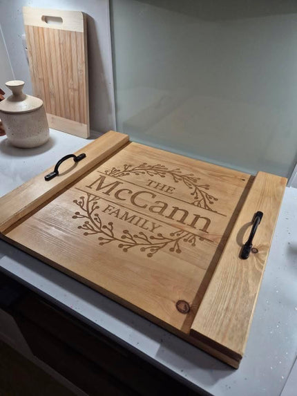 Engraved Oven Top Stove Cover