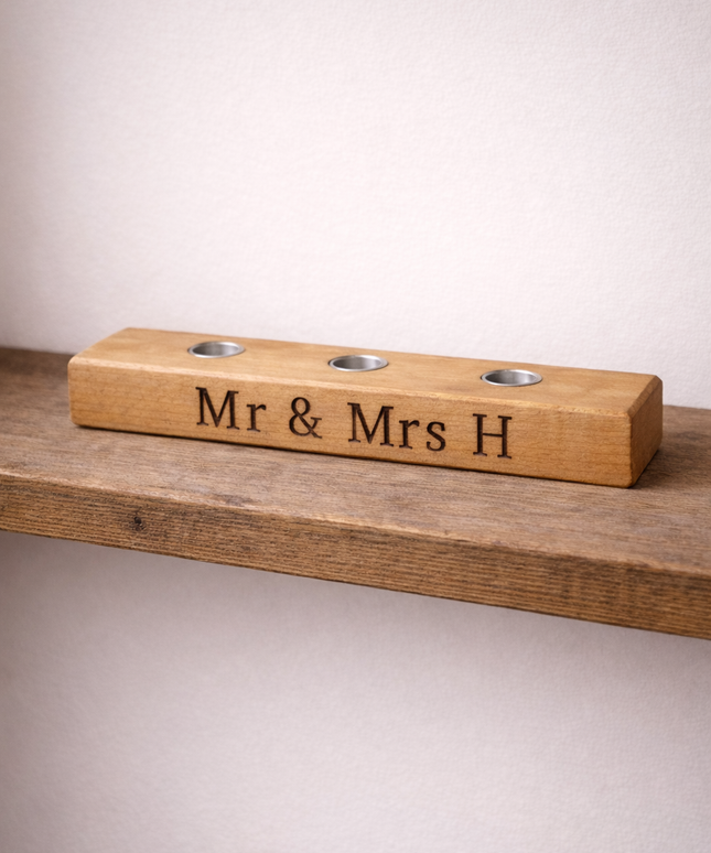 Engraved Candle Stick Holder