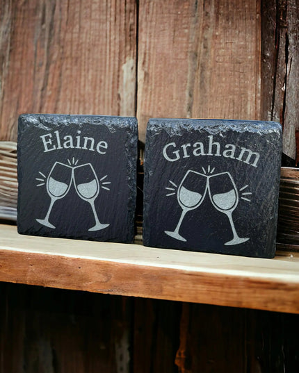 Personalised Slate Coaster The Rolling Cow